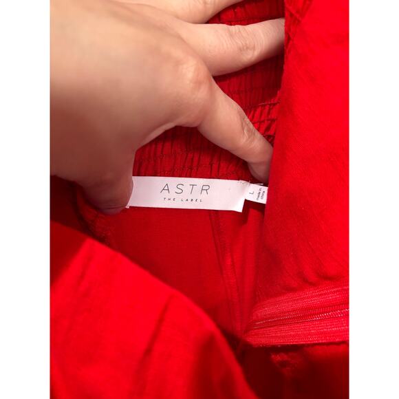 ASTR The Label Red Linen Jumpsuit Size Large - Picture 4 of 5